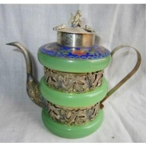 Crafts Arts Tibetan silver bracelet beautifully teapot flagon Vintage Garden 100% Tibetan silver BRASS