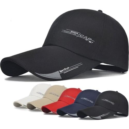 2020 Sports Cap Mens Hat for Fish Outdoor Fashion Line Baseball Cap Long Visor Brim Shade Snapback Sun Hat Bone Gorras