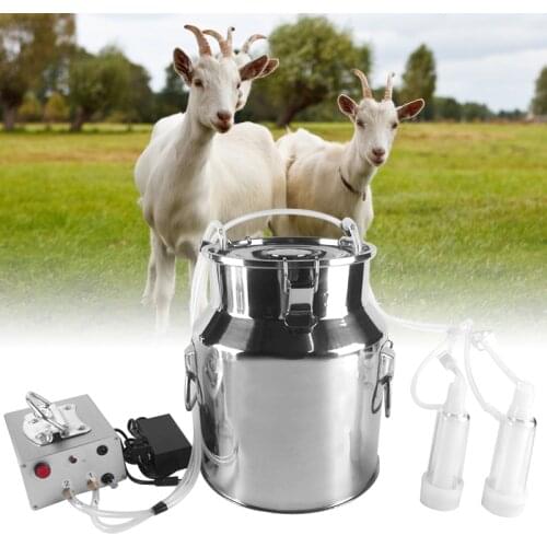 14L Sheep Electric Milking Machine Kit Portable Automatic Livestock Milking Equipment Adjustable Vacuum Pump Silicone Grade Hose