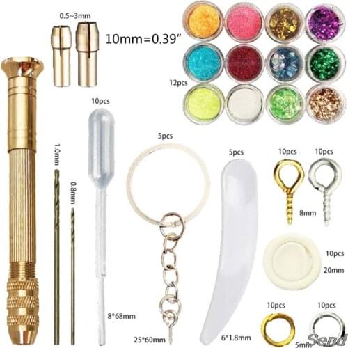 Fruit Candy Jewelry Silicone Resin Mold Metal Frame Kits Stud Earrings Casting Tools Set Pendant Making DIY Craft