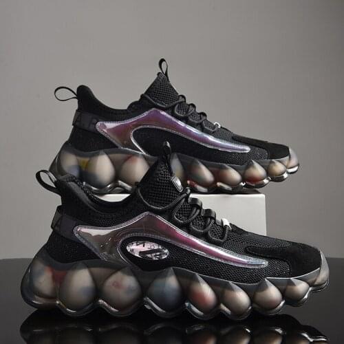 New Men Running Shoes Breathable Reflective Sneakers Personalized Sole Design Antiskid Damping Sports Jogging Shoes Zapatillas