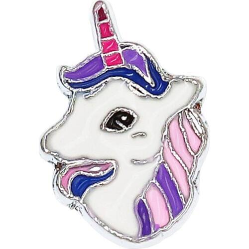 Wholesale 50pcs Internal Dia. 8mm unicorn pretty horse head DIY slide Charms fit 8mm wristband bracelet pet collar key chain