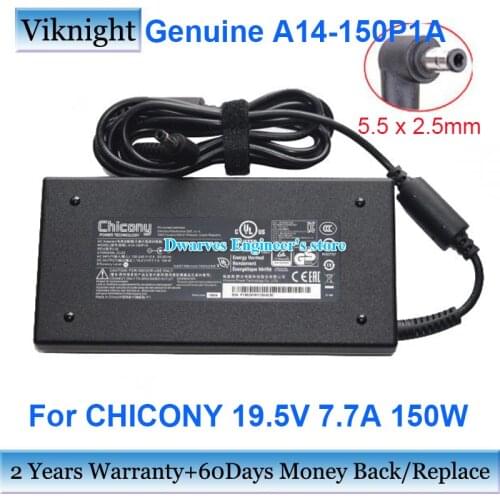 Genuine Chicony A14-150P1A 19.5v 7.7A Power Supply for CLEVO W650KK1 P671RA for MSI GS70 GP73 GS60 GS63 GE62 GS63VR Ac Adapter