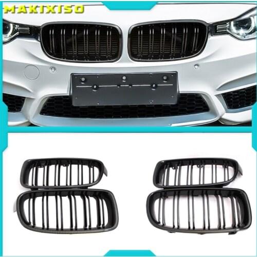 1Pair Gloss Black Front Grille/Grilles Kidney For BMW 3-Series F30 F31 F35 2012-2017 Car Styling