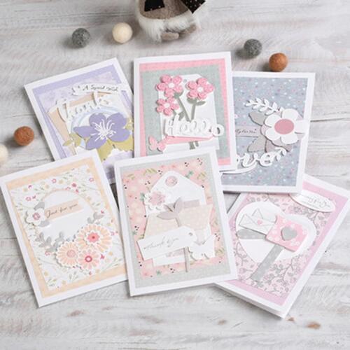 Diy floral flower greeting card making kit 6 card decoupage scrapbooking birthday card kit
