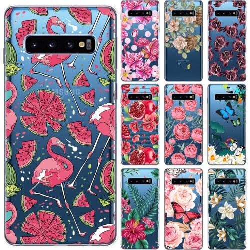 Flamingo Fruit Unicorn Flower Rose Silicone Case For Samsung Galaxy S20 Ultra S10 S9 S8 Plus S7 Edge S10E S10 Lite Phone Cover