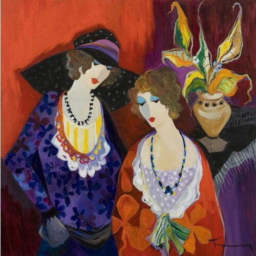 Modern Abstract Female Oil Painting on Canvas Woman Comparisons Figure Art for Home Decor Beer Bar Pub Handpainted No Framed