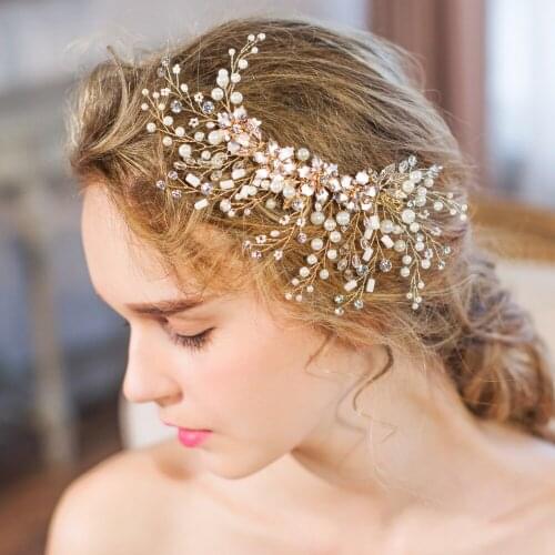 Leaf And Branch Bridal Headpiece Pearls Beaded Hair Clip Handmade Wedding Hair Accessories 2017 Wholesale Luxury Hair Adornment