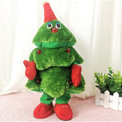Dancing Christmas Tree Musical Electronic Doll Soft Plush Toy Sing Play Sax Guitar Party Decoration for Home Kids Toy Xmas Gifts