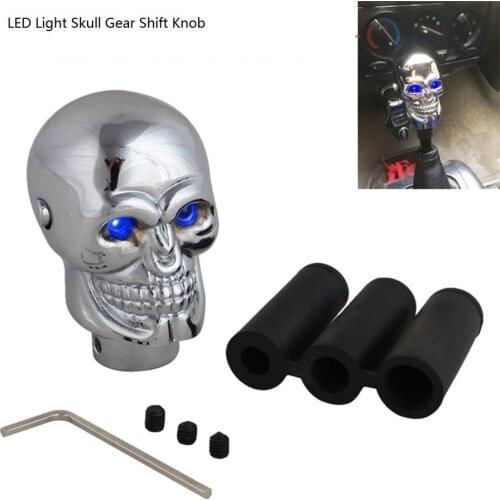 Universal Red Eyes Led Lights Car Auto Skull Gear Shift Knob Lever Stick Gears Rally Racing Shifter for Manual Transmission Cars