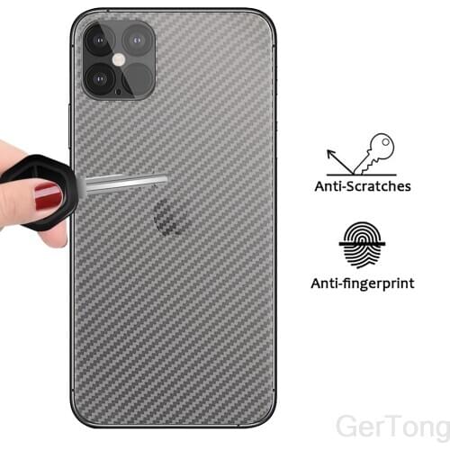 Screen Protector Film Cover For iphone 12 11 Pro Max XR X XS XS Max 7 8 Plus 6 6S Plus 12Pro 2020 Soft Sticker Carbon Fiber Back