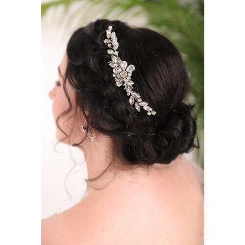 Vintage Rhinestones Silver Hair comb Banquet hat Wedding Bride Hair Accessories party for women