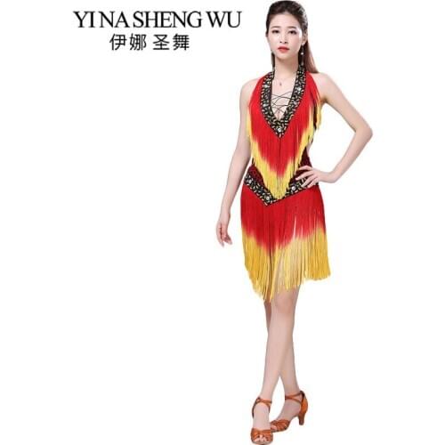 Latin Dance Dress Women Professional Latin Dance Skirt Samba Dance Latin Salsa Dresses Sexy Cheap