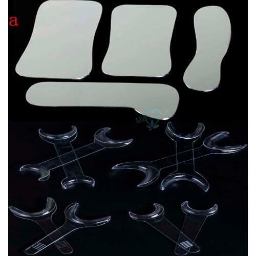 1set/4pcs Intraoral Dental Clinic photography Mirror New + Retractor Cheek Lip Mouth Opener Mixed Set