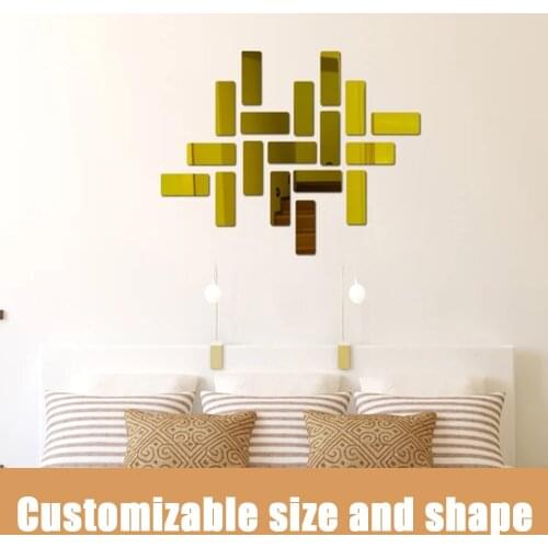 18pcs/set Geometric pattern rectangular self-adhesive waterproof detachable wall border sticker home decoration wall sticker