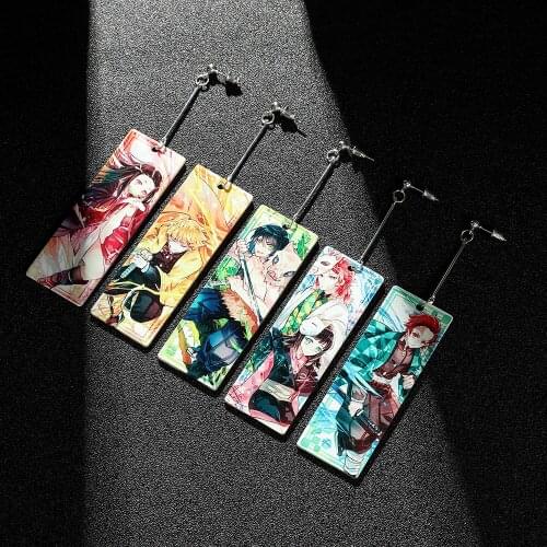 Anime Stud Earrings Demon Slayer Kimetsu no Yaiba Personality Pendant Earings Cosplay Jewelry Accessories Collection Gift