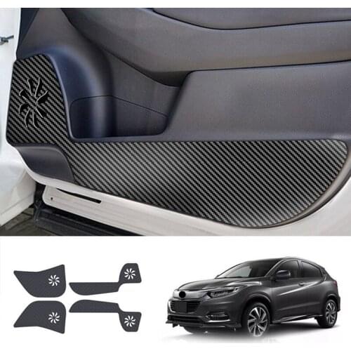 4PCS Carbon Fiber Car Door Anti-Kick Protection Pad Door Anti-Scratch Protection Cover for Honda VEZEL 2021