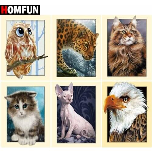 HOMFUN Full Square/Round Drill 5D DIY Diamond Painting "Animal landscape" Embroidery Cross Stitch 5D Home Decor Gift