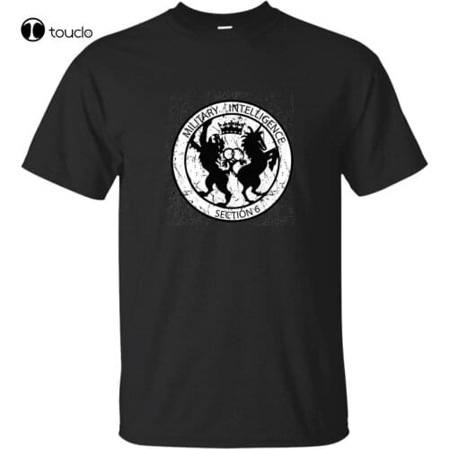 British Military Intelligence Section 6 Mi6 007 Spy Black T-Shirt Tee Shirt