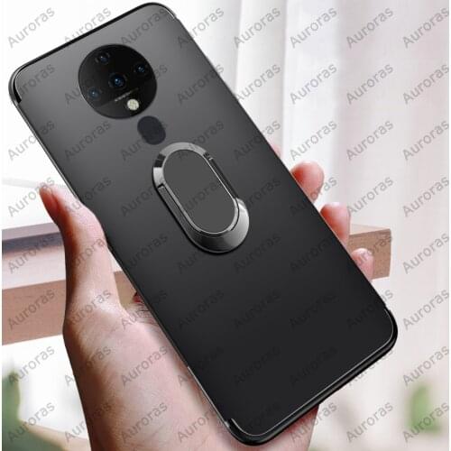 Auroras Case For TECNO Spark6 Ultra Thin Soft With Magnetic Attraction Ring Back Matte For Tecno Spark 6 Soft Cover