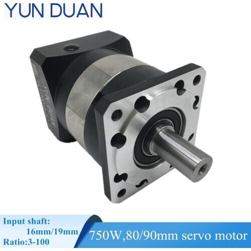80/90mm flange 750W servo motors reducer input 16/19mm Speed ratio 3:1-100:1 planetary gearbox,SPUR GEAR,7-12arcmin