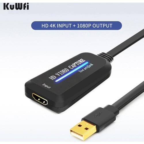 KuWFi HDMI Video USB Capture Card 1080 Full HD Video Grabber 4K Image Capture Camera Recording Live Record Box