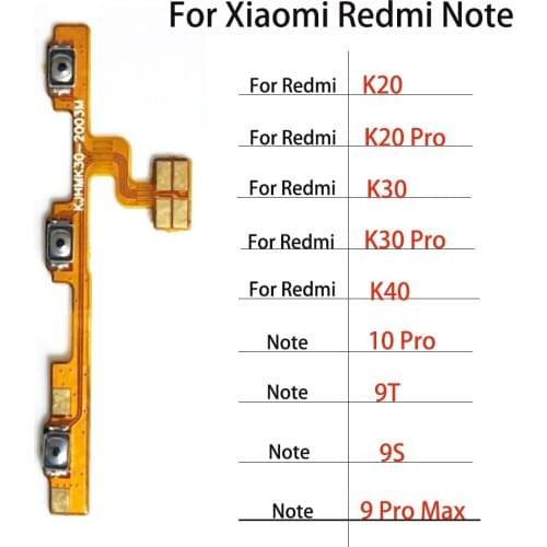 Power On / Off Button Key Volume Side Power Switch Flex Cable For Xiaomi Redmi Note 9 9T 9S 10 K30 K20 K40 Pro Max