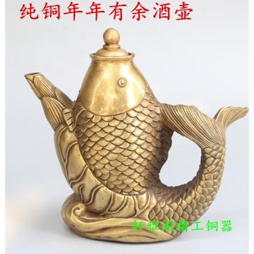 A copper copper money fish carp flagon (FISH) May there be surpluses every year. bronze craft gift