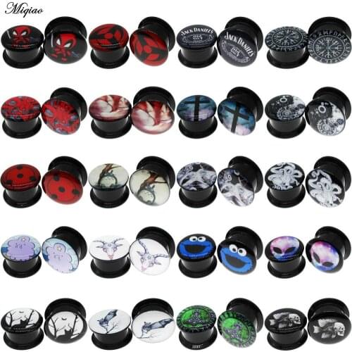 Miqiao 2pc Acrylic Flesh Tunnels Ear Plugs Gauges Earrings Ear Expender Stretcher Body Piercing Fashion Jewelry 4-25mm
