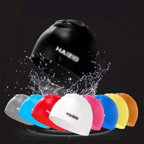 New Swimming Cap Men Women Long Hair Diving Hat Silicone Waterproof Large Ear Protect Adult Swim Pool Hat 2021