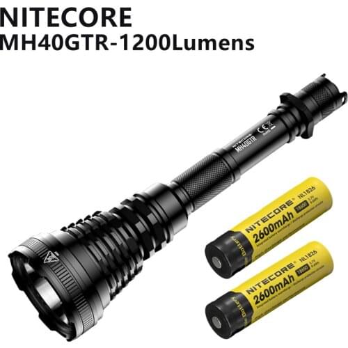 Original NITECORE Flashlight MH40GTR 1200 Lumens SOS Strobe USB Direct Charge With 2X18650 Batteries For Hunting Searching