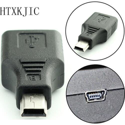 Mini USB USB 2.0 A Female To Micro / Mini USB B 5 Pin Male Plug OTG Host Adapter Converter Connector up to 480Mbps Black