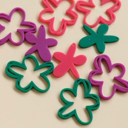 Hollow and weird pentagonal flower resin acetate pendant earring accessories diy hand-made hairpin jewelry material