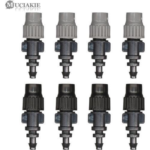 MUCIAKIE 5PCS Adjustable Atomizer with 4/7mm Hose Barb Connector Misting Nozzle Sprinkler Spray Fog Garden Cooling Irrigation