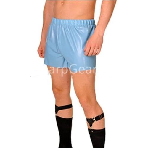 Handmade Waist elastic men latex short pants custom made plus size