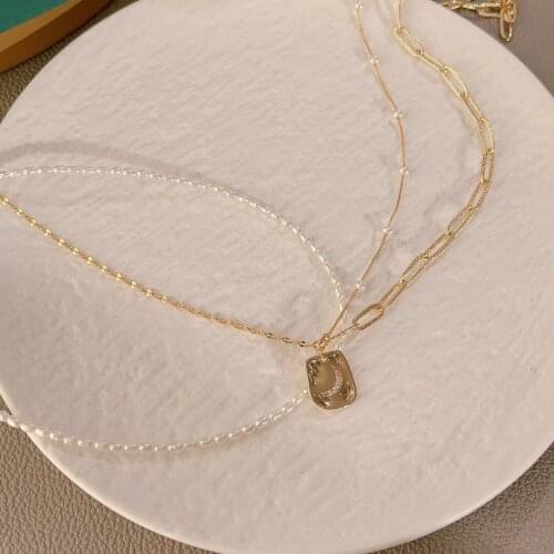 Own Design Double Strand With Charm Moon Pearl Choker Vintage&Classic Pearl Jewelry For Lady