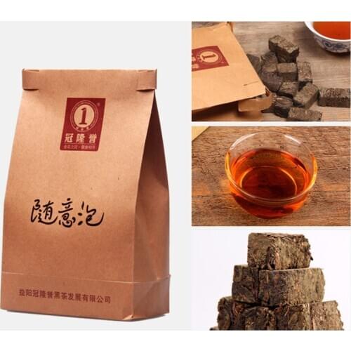 Aged Dark Chinese Tea 2016 Anhua Instant Hey Cha Mini Fu Zhuan Golden Flower Teas 200g