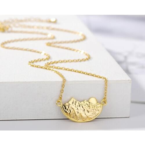 Vintage Mountain Necklaces Women Hiking Jewelry Stainless Steel Friendship Necklace Traveler Gifts 2020 Coller Femme