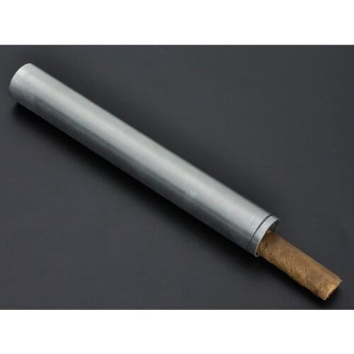 1x Cigar Tube Classic Aluminum Travel Humidor Cigar Case Portable Silver