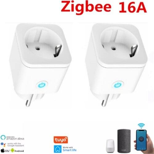 16A Smart Wifi EU Plug Socket With Power Monitor Smart Home Wireless Socket Outlet Timer Works With Alexa Google Home Tuya App
