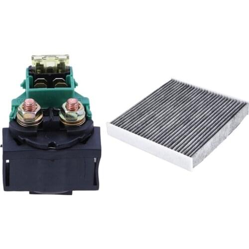 2 Pcs Car Accessories: 1 Pcs Motorcycle Starter Solenoid Relay Set & 1 Pcs Automotive Air Conditioner Filter Air Filter