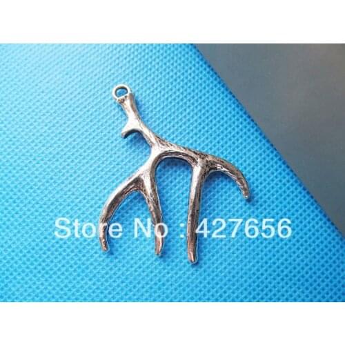 50pcs Antique Silver tone/Antique Bronze Antler/Deer Connector Pendant Charm/Finding,for Bracelet,DIY Jewellry Accessory