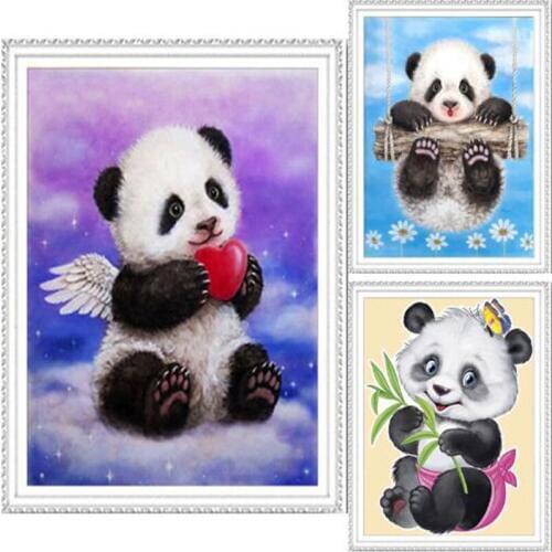 5D DIY nimals mother love mosaic crafts diy diamond painting cross stitch panda resin rhinestones round diamond embroidery