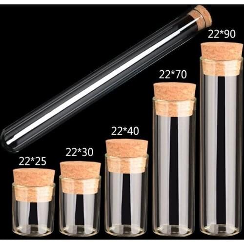 800pcs 3-62ml Empty Glass Transparent Clear Bottles With Cork Stopper Glass Vials Jars Storage Bottles Test Tube Jars