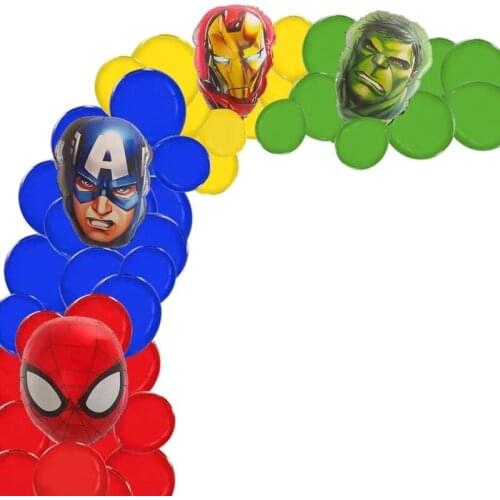 86pcs Hero Head Balloon Garland Arch Kit Hero Party Foil Balons Baby Shower Birthday Theme Party Decoration Latex Air Globos