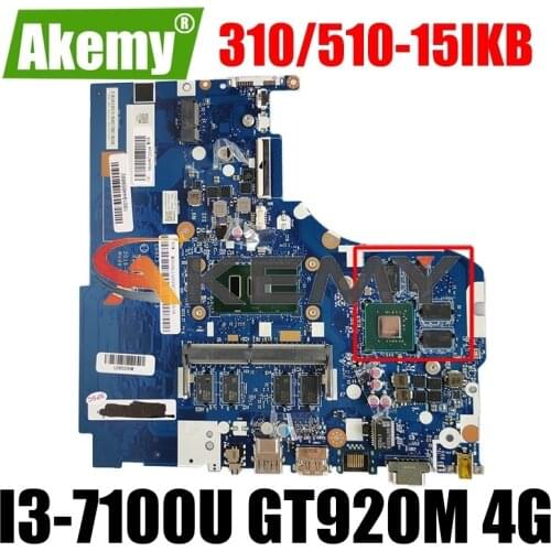 Akemy NM-A981 Motherboard For Lenovo 310-15IKB 510-15IKB Notebook Motherboard CPU I3 7100U GT920M 2G 4G RAM 100% Test