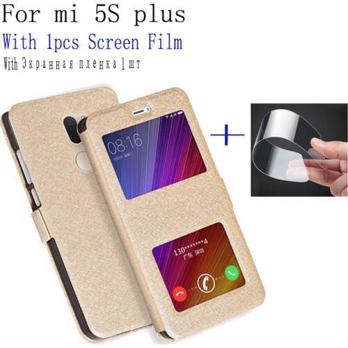 Phone Case For xiaomi mi 5S plus case shell 5 S plus cover open window leather case For xiaomi mi 5Splus flip case back cover