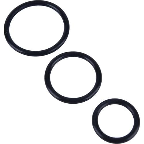 Black Three Cock Cages Penis Extension Rings Delay Premature Ejaculation Cock Rings Sex Toys for Men Erotic Sex Penis Ring