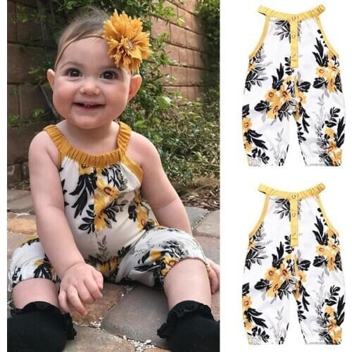 PIZZSEOON 0-4 Ages Print Baby Girl Romper Summer Style Sleeveless New Born Baby Clothes Infant Jumpsuits Sunsuit Playsuit