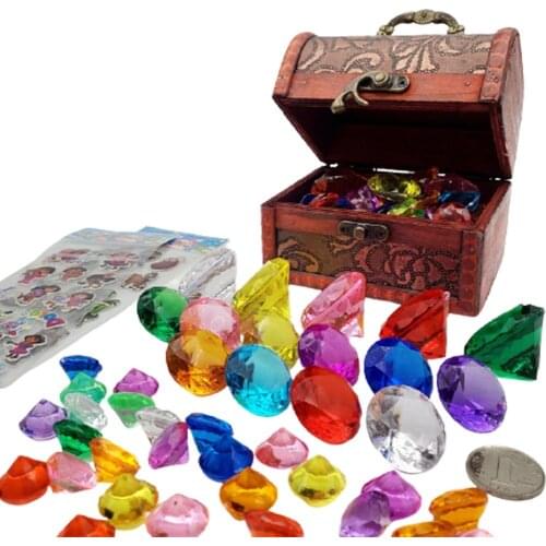 Children Diving Gems Pool Toys Set Kids Games Toy With Pirate Treasure Box Summer Diving Gem Pool Set Creative Toys For Kids